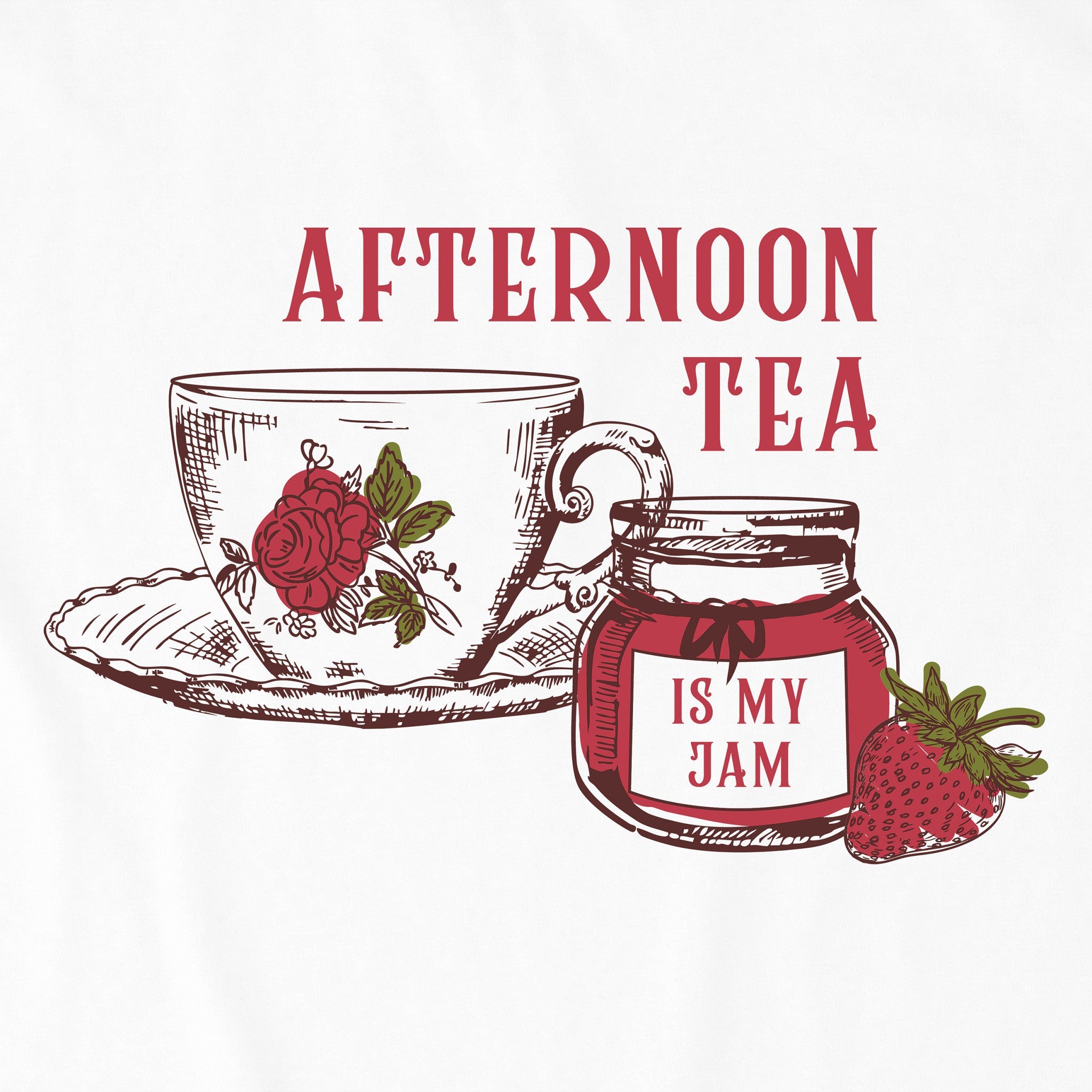 Afternoon Tea is My Jam Womens Short Sleeved Tee